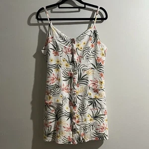 JAY JAYS Size 16 Dress Summer Floral Stretch Adjustable Straps Button Front - Picture 1 of 9