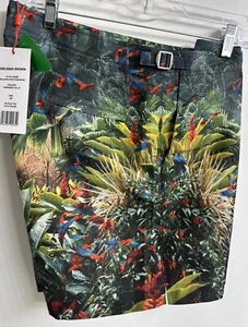 orlebar brown Bulldog Photographic Paradise Falls Macaw Print Nwt Size 36 - Picture 1 of 9