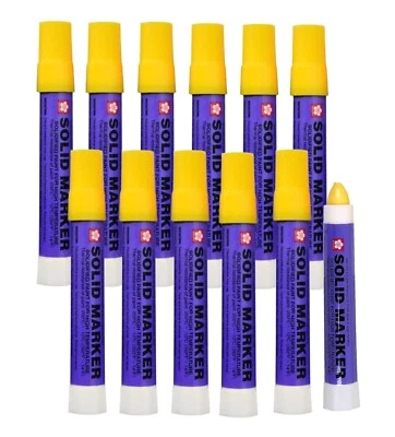 Sakura Solid Paint Markers YELLOW XSC-3 BOX OF 12 ( STREAKS, GREASE PENS)