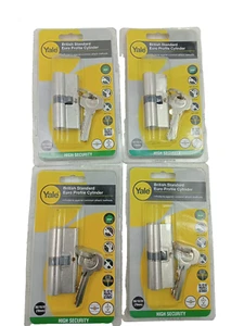 Yale British Standard Euro Cylinder High Security 70mm PKMT3030-PB x 4 Joblot - Picture 1 of 23