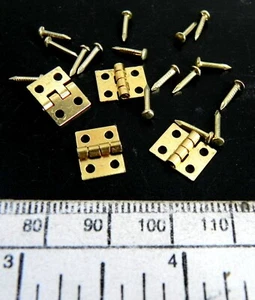Charnières – miniatures 10 x8 mm (ouvertes) - paquet de 4 inc. épingles - Picture 1 of 5