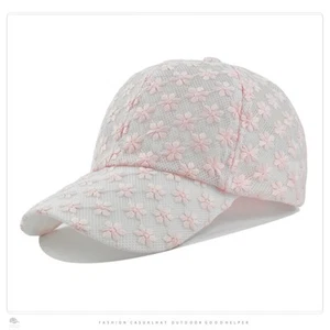 Ladies Sun Hat Baseball Cap Woman Summer Hat Breathable Mesh Hat Hollow Flower - Picture 1 of 21