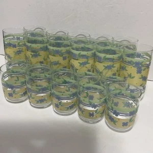 Pfaltzgraff Summer Breeze Gläser, 11/140z, 10/8oz, gelb und blau geblümt, SCHÖN - Bild 1 von 11