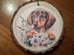 Decoupage Weihnachtsschmuck, Dauchhund - Bild 1 von 1