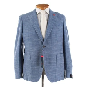 Cardinal of Canada NWT Wool Blend Sport Coat Size 42S US In Lt. Blue Herringbone - Picture 1 of 14