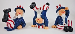 3er Set Frolicing Uncle Sam Figuren. 4. Juli Deko. - Bild 1 von 6