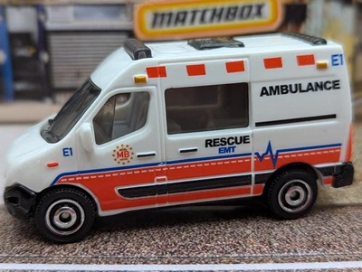 2025 MBX RESCUE V Exclusive RENAULT MASTER AMBULANCE☆white;EMT☆Matchbox loose - Image 1 of 3