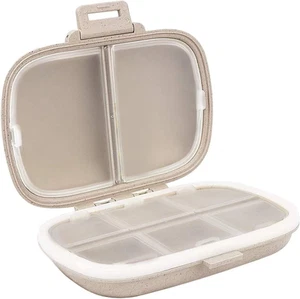 Holii Travel Pill Organizer, 8 Compartments Portable Pill Case, Daily Pill Box t - Picture 1 of 12