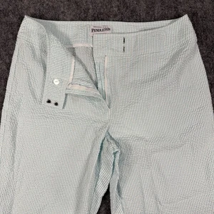 Vintage Pendleton Hose Damen 14 blau weiß Seersucker Baumwolle Made in Hong Kong - Bild 1 von 9
