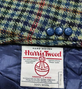 Vintage Harris Tweed houndstooth all worsted classic hunting jacket blazer 48R - Picture 1 of 9