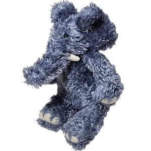 RARO Jellycat Edmund Elefante Piccolo Bunglie Grigio Navy Blu Peluche 7" Shaggy Peloso - Foto 1 di 9