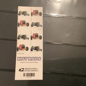 US 4909d Hot Rods imperf imperforate NDC no die cut booklet 20 stamps MNH 2014 - Picture 1 of 2