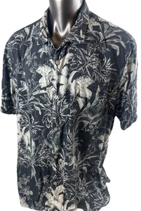 Tommy Bahama Hawaiian Camp Shirt Mens Size 3XL 100% Silk Black Floral Tropical - Picture 1 of 22