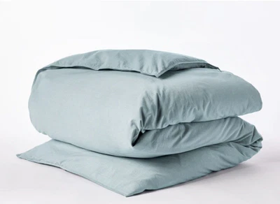 NUEVO CON ETIQUETAS $238 COYUCHI FUNDA NÓRDICA ORGÁNICA PERCAL ARRUGADA COYUCHI Surf Chambray KING Foto 1 de 4