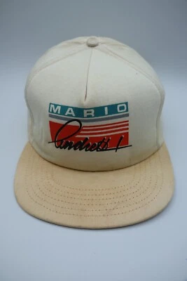 De colección Años 80/90 Mario Andretti Indy Snapback Sombrero EE. UU. Gorra Sombrero - Naranja y Verde azulado Foto 1 de 4