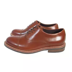 Reaction Kenneth Cole Klay Flex Cap Toe Oxford Lace Up Shoes Cognac Size 7.5 - Picture 1 of 17