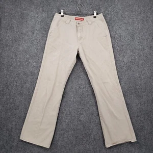 VINTAGE Unionbay Pants Womens 9 Beige Boot Cut Chino Flat Front Cotton Zip Fly - Picture 1 of 16