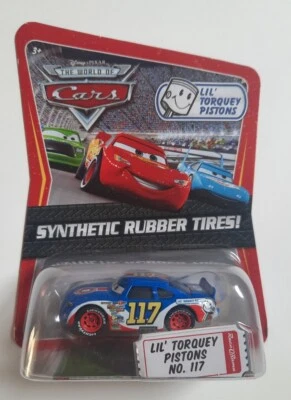 CARS Disney pixar LIL TORQUEY PISTONS 117 synthetic rubber tires Mattel maclama - Immagine 1 di 4