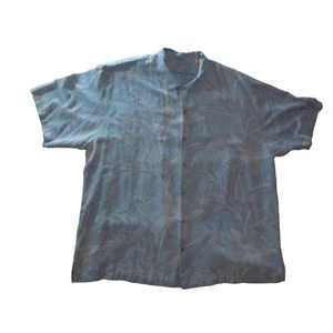 Tommy Bahama Seidenhemd Herren Gr. XXL Knopfleiste Blau Aloha Blumen Kurzarm - Bild 1 von 8