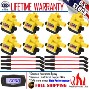 8 Pack Ignition Coils & Spark Plug Wires For GMC Sierra 2500 HD Savana 3500 8.1L - Picture 1 of 13