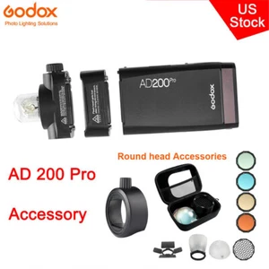 US Godox AD200pro 2.4G TTL HSS Flash Speedlite Light+S-R1 AK-R1 Flash Accessory - Picture 1 of 12