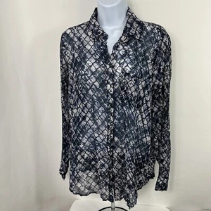 Rock & Republic Shirt Women's Small Button Down Long Sleeve Lightweight Sheer - Picture 1 of 10