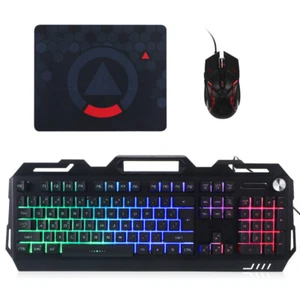 Metall -Tastatur Und Maussatz Mechanische Spieltastatur Verkabelt - Bild 1 von 11