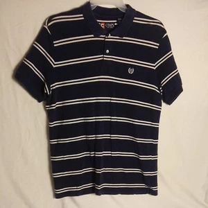 Chaps Ralph Lauren Men's Large Shirt Short Sleeve Navy Blue White Stripes  - Picture 1 of 11