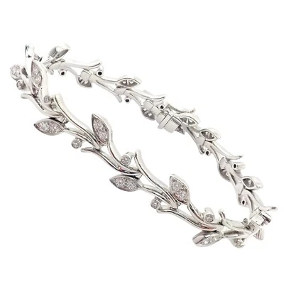 Authentic! Tiffany & Co Platinum Diamond Garland Bracelet - Image 1 of 4