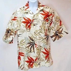 Herren Trutus Biancara Hawaiihemd 2XL orange braun Blumenmuster SS Leinenmischung gebraucht, in einwandfreiem Zustand - Bild 1 von 8