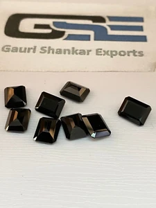 Black Spinel Faceted Octagon Cut Loose Gemstone 9x7 mm Natural Calibrated DG - Picture 1 of 6