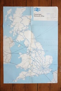 Jan 1970 British Rail Passenger Network Railway Map