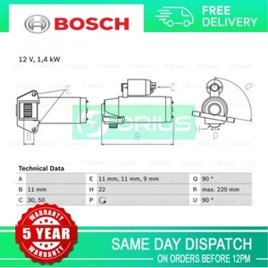 Fits Jaguar X-Type Ford Mondeo 2.1 2.5 3.0 Bosch Starter Motor #1 - Picture 1 of 4