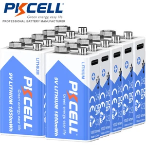 10x USB Rechargeable 9V Batteries 1850mWh for Smoke Detectors Flashlight - Picture 1 of 5