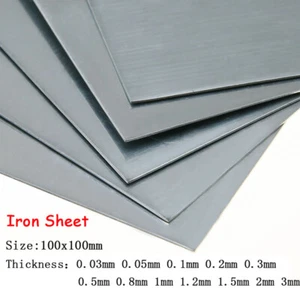 Iron Foil Sheet Plate Square Fe Panel Thickness 0.03-3mm DIY Crafts Universal - Picture 1 of 5