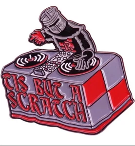 ENAMEL PIN - Monty Python's Knight DJ "Tis but a scratch New - Picture 1 of 1