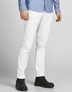 JACK & JONES Chinos Para Hombres Pantalones de Algodón Ajustados Elastizados Inteligentes Informales Chinos Pantalones - Imagen 1 de 39