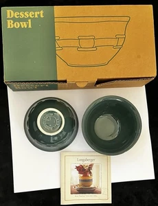 NUOVO Set 2: CIOTOLE DA DESSERT LONGABERGER Pottery Woven Traditions 4,25" - verde edera - Foto 1 di 6