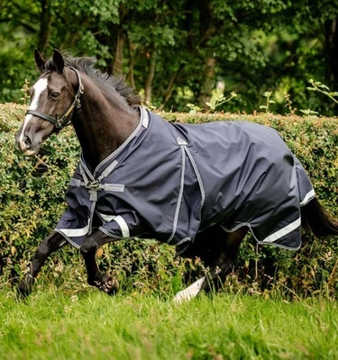 Horseware Rambo® Optimo Turnout 0g Navy/Thunderstorm Grey & Silver - Bild 1 von 4