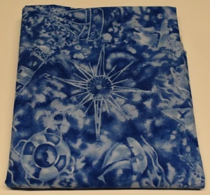 100% CottonFabric FAT QUARTER timeless treasures BEACON - C5310 BLUE LIGHTHOUSE - Picture 1 of 4