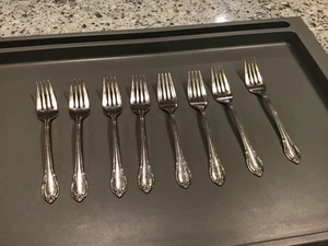 Vintage Roger Bros. IS Remembrance 8er Set Salatgabeln Versilbert Besteck - Bild 1 von 4