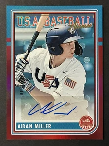 2024 Panini Stars and Stripes - (Aidan Miller) Red Alumni Auto 9/199 Phillies - Imagen 1 de 2