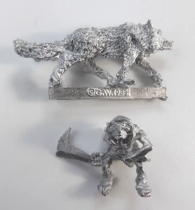 C21 Goblin Wolf Rider "Gaglob" (O) mit Schwert & Bogen Citadel Metall Oldhammer - Bild 1 von 1
