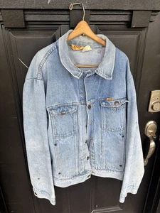 Perfectly Distressed Vintage 80s Rustler Denim Jacket Size XL Might Fit L - Picture 1 of 4