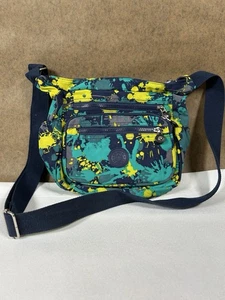 Chunpai Tasche Umhängetasche, Farbspritzmuster. EUC Nylon, grün, blau - Bild 1 von 5