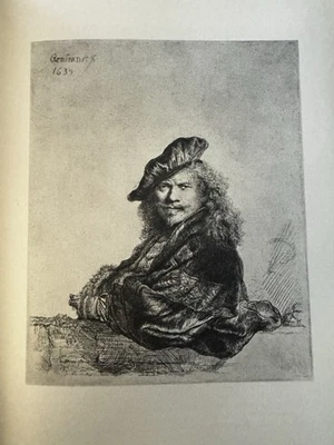 “Rembrandt apoyado en un alféizar de piedra” de Rembrandt. Solo impresión Foto 1 de 2