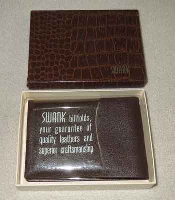 Swank Classic Men's Brown Leather Goatskin Billfold Bifold Wallet  New in Box! - Image 1 of 3