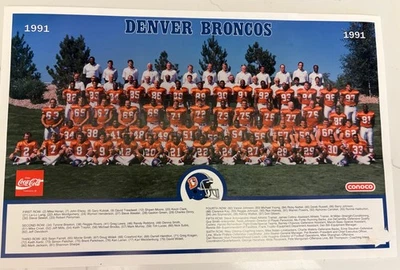 Póster fotográfico promocional del equipo Denver Broncos 1991 Coca Cola Conoco - Elway Foto 1 de 4
