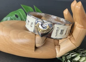 Brazalete Brazalete Corazón Vintage Y2K Juicy Couture Plata Blanco/Crema Esmalte - Imagen 1 de 19