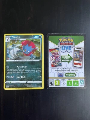 Pokemon SWORD & SHIELD Black Star Promo WEAVILE (SWSH246) Mint/NM w/code card - Image 1 of 2